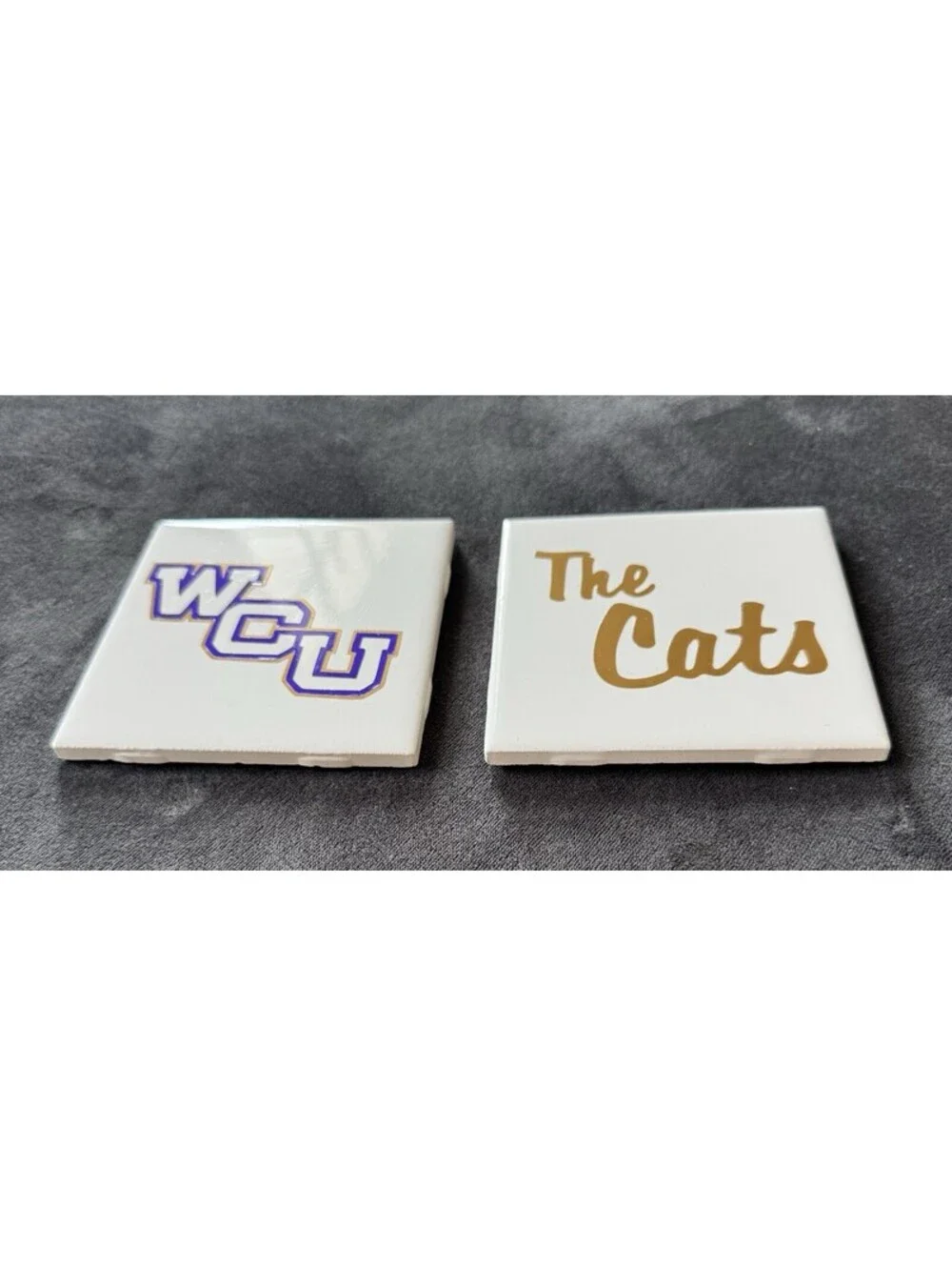 Western Carolina Coasters-Ceramic Shine With Cork Back/WCU/The Cats